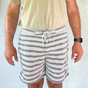 ONIA Striped Gray Swim Shorts